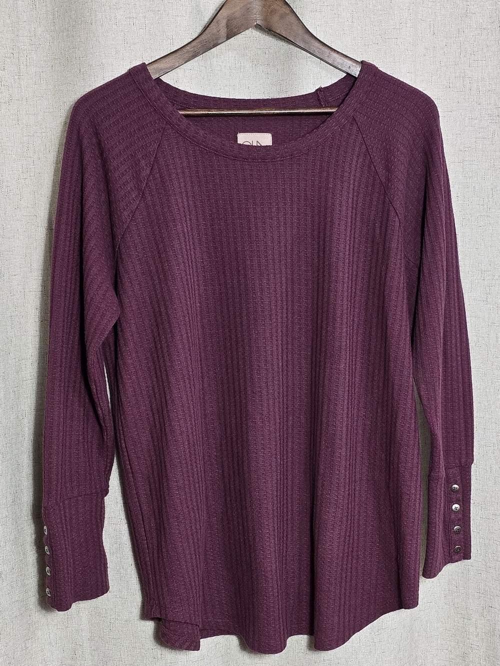 Chaser women's long-sleeve waffle knit thermal top
